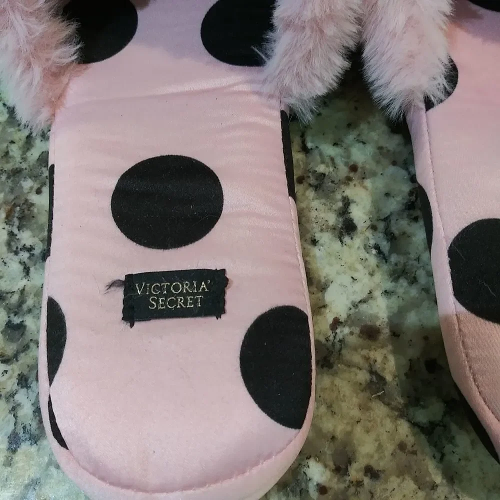 Victoria's Secret Satin Polka Dot Slippers - Picture 6 of 7